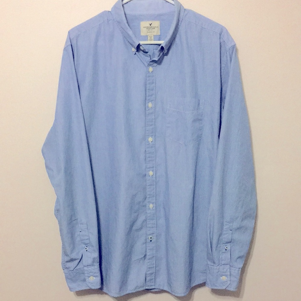 American Eagle Long Sleeve Button Down Casual Shirt, Men Size X-large.